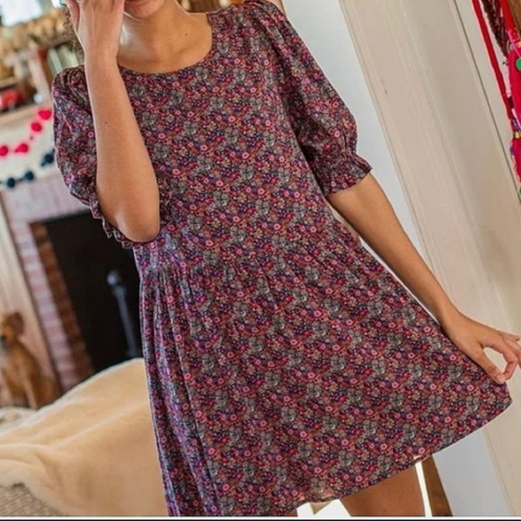 NATURAL LIFE Dresses & Skirts - Natura Life Blair Floral Drop Waist Prairie Cottagecore Boho Mini Dress Sz XS/S